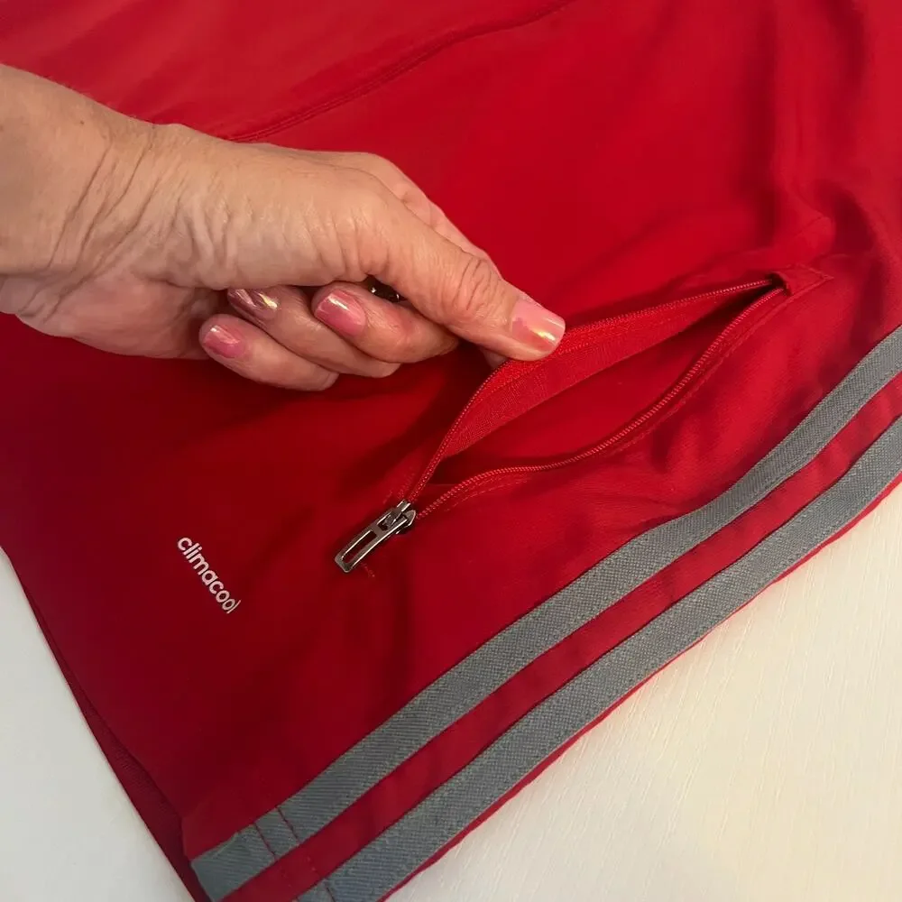 Adidas Climacool Training Jacket Mens UK XL Red Mesh Lined 3 Stripe Activewear